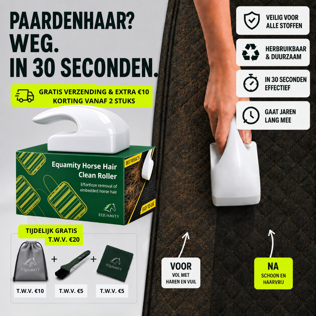 Equamity HorseHair Clean Roller verwijder paardenhaar van dekens en zadeldekjes
